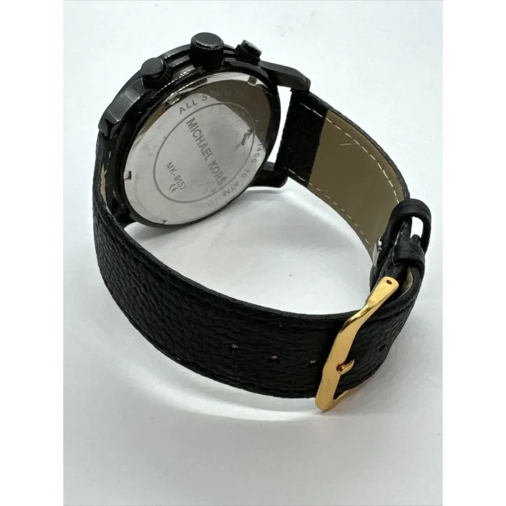 Michael Kors Runway MK8157 Men's Stainless Steel Analog Black Dial Watch JNA732